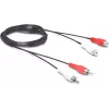 Wentronic Goobay RCA predlžovací kábel, 2,5 m, 2x RCA konektor samec na 2x RCA konektor samica, stereo audio, čierny 50026