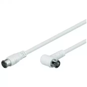 Wentronic Goobay SAT uhlový pripojovací kábel F-Quick na F-Quick 90° biela 2,5 m štvornásobne tienený 67348