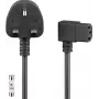 Wentronic Goobay UK 3-pin na zahnutý IEC C13 napájací kábel, 2 m, čierny 45767