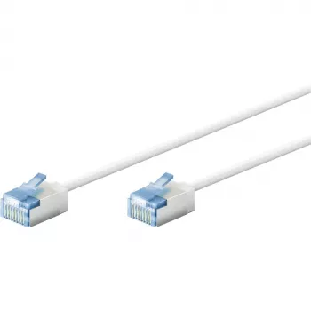 Wentronic Goobay ultra-flexibilný CAT 6A patch kábel Slim U/FTP biely - extra krátke konektory, 0,25 m 74336