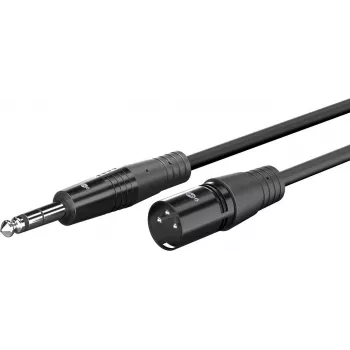 Wentronic Goobay XLR konektor samec na 6,35 mm mono jack konektor samec audio kábel 1,5 m čierna 80361