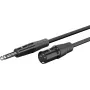 WENTRONIC Goobay XLR na 6,35 mm mono jack audio kábel, 3 m, niklovaný, čierny 80052