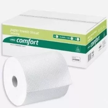 WEPA Comfort rolka uterákov, 2-vrstvová, vysoko biela, líniová embosáž, modré jadro lepidla, šírka 205 mm, dĺžka 150 m, 6 rolí (316800)