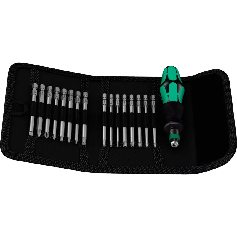 Wera 17-dielna sada bitov Kraftform Kompakt 60, plochý, Phillips, Pozidriv, TORX BO 05051042001