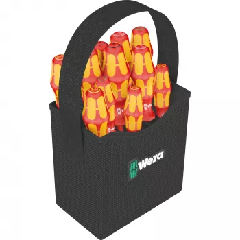 Wera Kraftform 2go 100 sada skrutkovacích bitov, 11-dielna, Phillips, Pozidriv, Torx, 25 mm bity, s Rapidaptor držiakom bitov a textilným puzdrom 05004310001