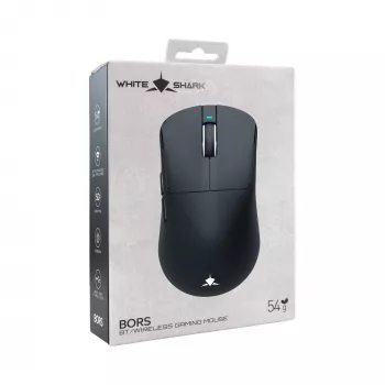White Shark BORS-B WGM-5021 bezdrôtová herná myš, 12000 DPI, 2.4GHz, RGB, čierna