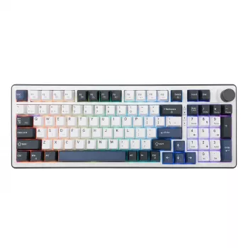 White Shark EXCALIBUR-W mechanická herná klávesnica, 75% rozloženie, KTT Wine Red Hot-Swap, Per-Key RGB, káblová, biela