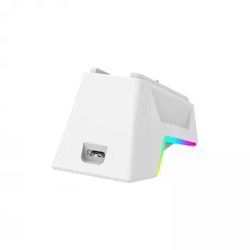 White Shark GAWAIN-W bezdrôtová herná myš – 12000 DPI, 500 mAh batéria, 56 g, biela