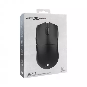 White Shark LUCAN-B WGM-5022 bezdrôtová herná myš – 12000 DPI, 2,4 GHz, 7 tlačidiel, RGB, biela