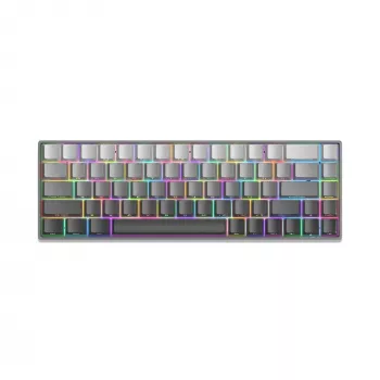 White Shark Nunchaku mechanická herná klávesnica TKL, sivá, Outemu Blue Switch, RGB Hot-Swap, káblová USB
