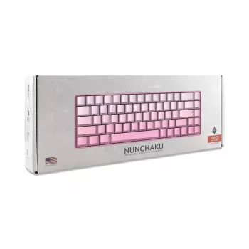 White Shark NUNCHAKU-P-US-RED.SW TKL mechanická herná klávesnica - 87 klávesov, Outemu Red spínače, RGB podsvietenie, ružová