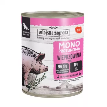 WIEJSKA ZAGRODA Mono Bravčové mokré krmivo pre psov 800g