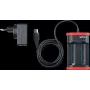 WIHA 41915 USB nabíjačka pre Li-Ion batérie, 2 sloty, 5V DC vstup, 3,6V DC výstup, 1A na slot, LED indikátor, čierna/červená