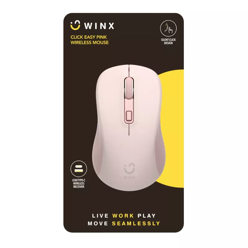 WINX CLICK Easy 1600DPI 2.4GHz bezdrôtová myš - ružová