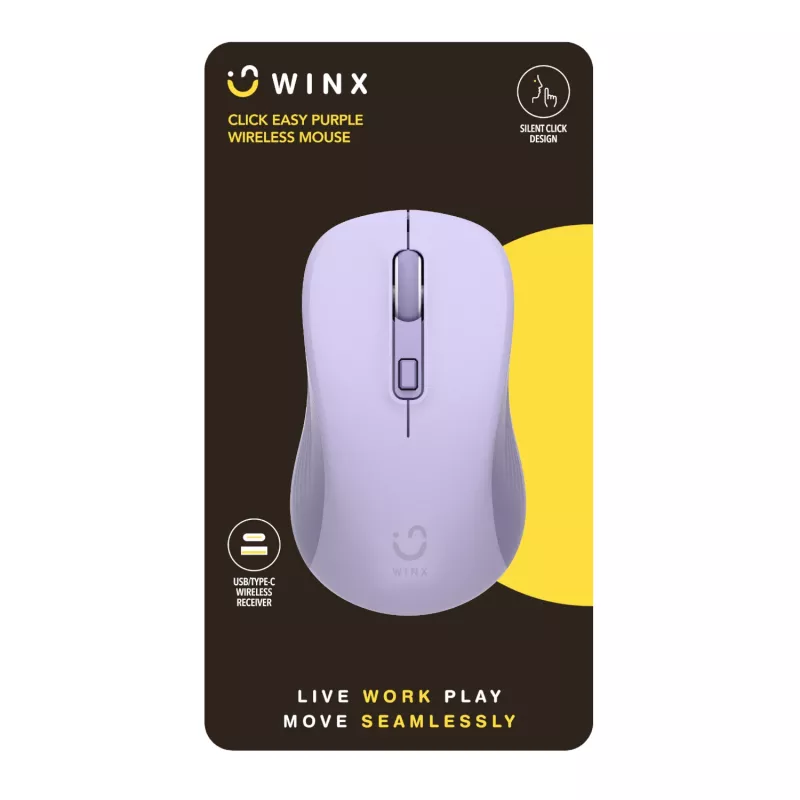 WINX CLICK Easy 1600DPI 2.4GHz bezdrôtová myš - fialová