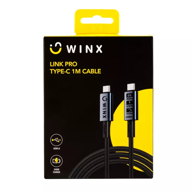 WINX LINK Pro Type-C 1m kábel 100W PD USB 2.0 480Mbps čierny