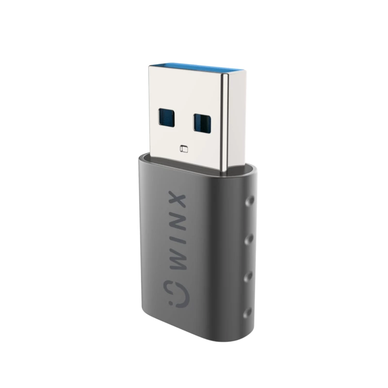 WINX LINK Simple USB na Type-C adaptér, balenie 2 ks (USB-A samec na USB-C samica, 5Gbit/s, 15W, Space Grey, balenie 2 ks)