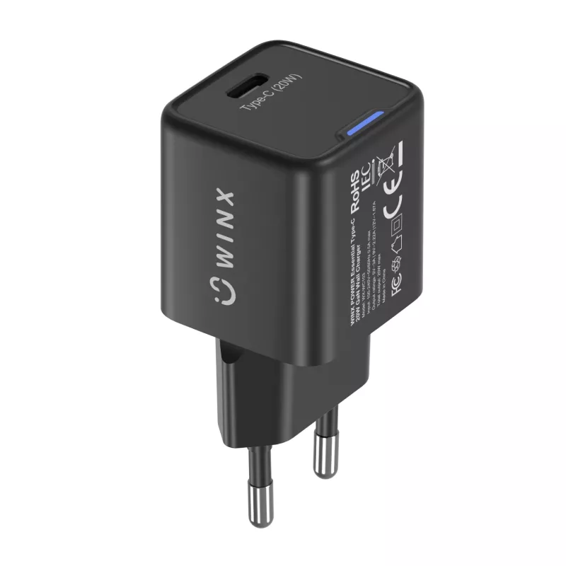 WINX POWER Essential Type-C 20W GaN nástenná nabíjačka - biela