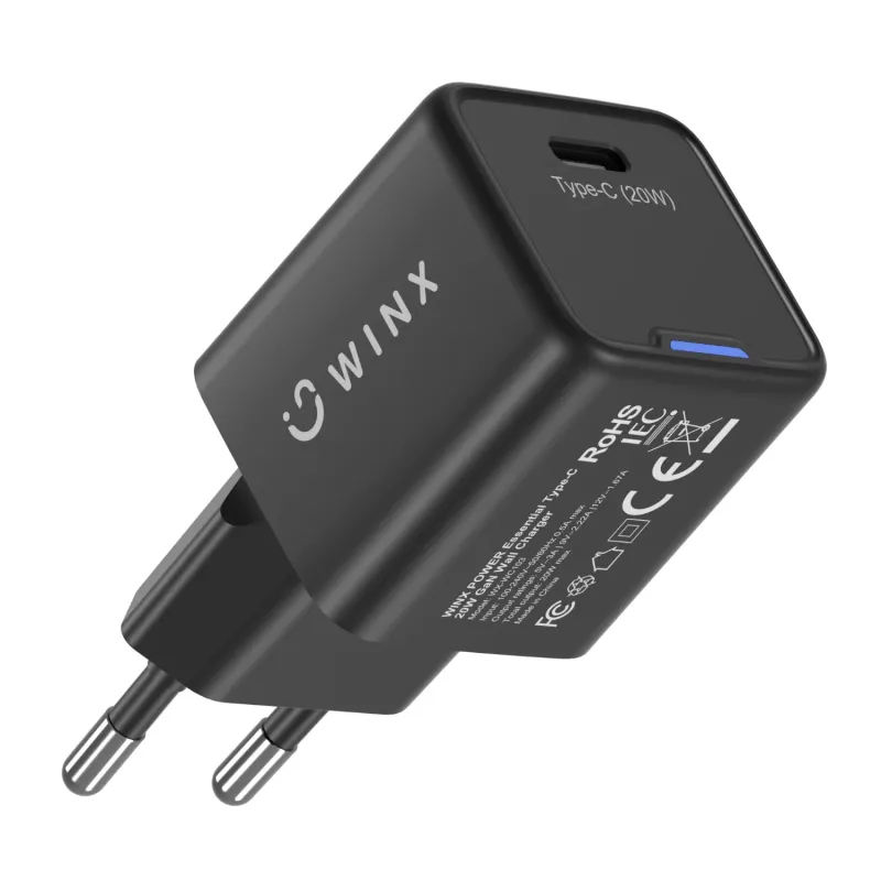 WINX POWER Essential Type-C 20W GaN nástenná nabíjačka - biela