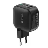 WINX POWER Max 65W GaN nástenná nabíjačka - 2x USB-C PD, 1x USB-A QC, čierna
