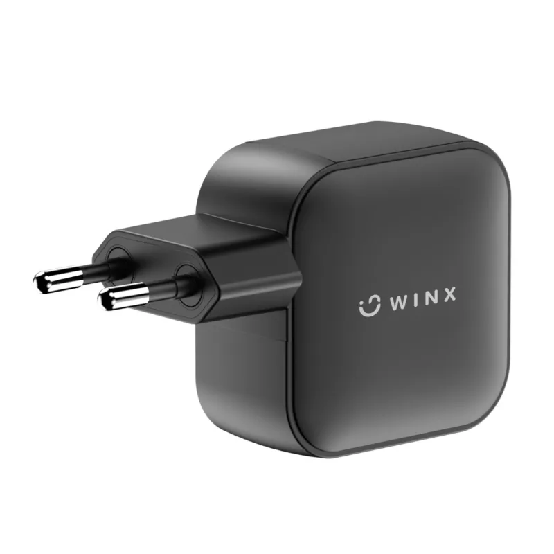 WINX POWER Max 65W GaN nástenná nabíjačka - 2x USB-C PD, 1x USB-A QC, čierna