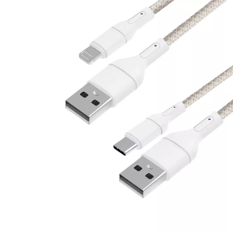 WINX USB-na-Type-C|Lightning nabíjací kábel 2-in-1 rozbočovací kábel 1,2m čierny