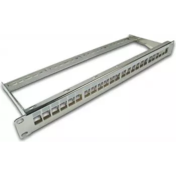 Wirewin 24-portový Keystone Blindpatchpanel, 19 palcov, nikel, tienený (TKS PANEL 24 NICKEL)