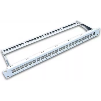 Wirewin 24-portový Keystone patch panel neosadený, 19 palcov, sivý, tienený (TKS PANEL 24)