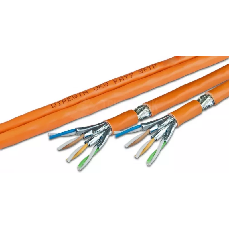 Wirewin VKW SFTP K7 LSOH3 500DXB Cat.7 S/FTP sieťový kábel na meter, 500 m, oranžová, LSOH3