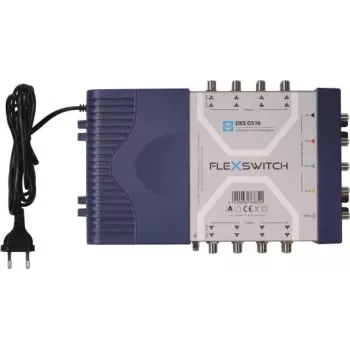 WISI DXS0516 FLEXSWITCH multizlučovač 5 vstupov 16 výstupov SAT/Terr