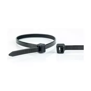 WKK UV stabilizované čierne nylonové káblové viazače 100 x 2,5 mm, balenie 100 ks
