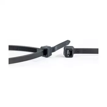 WKK UV stabilizované čierne nylonové káblové viazače 100 x 2,5 mm, balenie 100 ks
