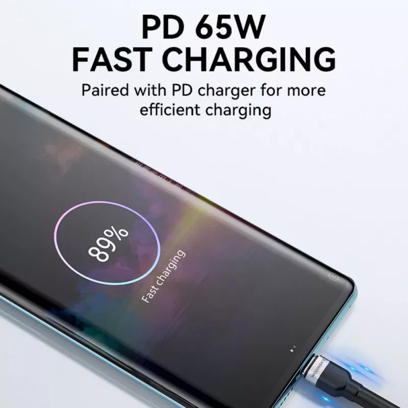 Wozinsky 1 m USB-C na USB-C kábel 60W PD rýchle nabíjanie & synchronizácia dát čierna
