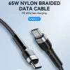 Wozinsky 1 m USB-C na USB-C kábel 60W PD rýchle nabíjanie & synchronizácia dát čierna