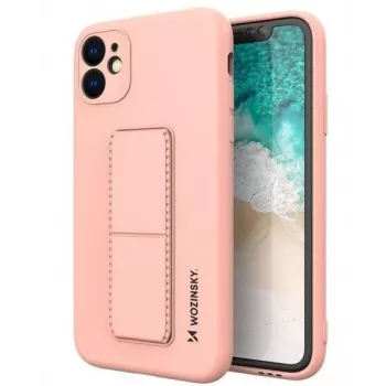 Wozinsky Apple iPhone 12 Kickstand puzdro silikónové puzdro so stojanom ružové