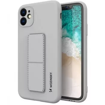 Wozinsky Apple iPhone 12 Pro Max kryt so stojanom silikónový kryt so stojanom strieborný