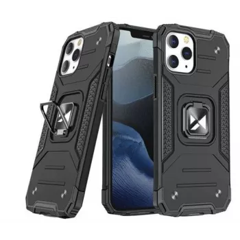 Wozinsky Apple iPhone 12 Pro Max Ring Armor puzdro so stojanom - robustné ochranné puzdro, čierne