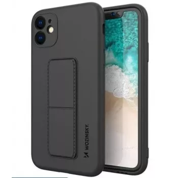 Wozinsky Apple iPhone 12 Pro Max silikónové puzdro so stojanom čierna
