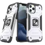 Wozinsky Apple iPhone 13 Ring Armor puzdro so stojanom, robustné nárazuvzdorné krytie, strieborná