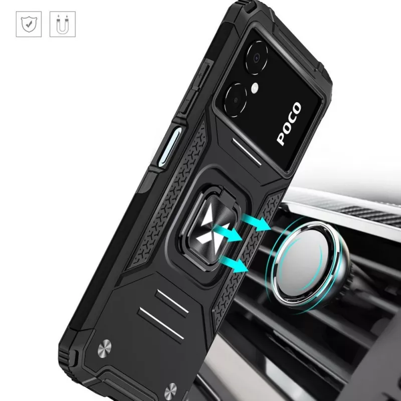 Wozinsky Ring Armor puzdro pre Google Pixel 7 Pro - pancierové puzdro s magnetickým prstencom - čierne