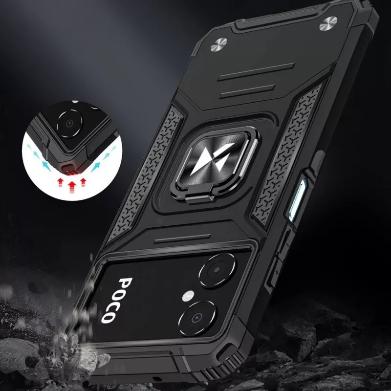 Wozinsky Ring Armor puzdro pre Google Pixel 7 Pro - pancierové puzdro s magnetickým prstencom - čierne