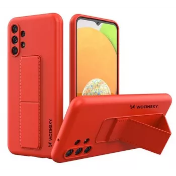 Wozinsky Samsung Galaxy A13 5G puzdro s stojančekom silikónové kryt s podperou červené