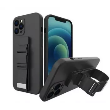 Wozinsky Samsung Galaxy A52s 5G / A52 5G / A52 4G puzdro gélový remienok s reťazou purse lanyard čierna