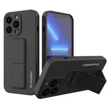 Wozinsky silikónové puzdro so stojanom pre Apple iPhone 13 Pro, čierne