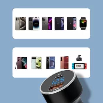 Wozinsky WDCCAC USB-C USB-A 36W auto nabíjačka - čierna
