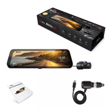 XBLITZ REFLEX 4K dvojkanálová palubná kamera so zadnou kamerou, Wi-Fi, GPS, HDR, 4K UHD predná + Full HD zadná