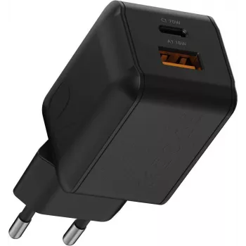 Xtorm NextGen GaN3 Ultra 70W PD nástenná nabíjačka USB-C a USB-A čierna XECNG701