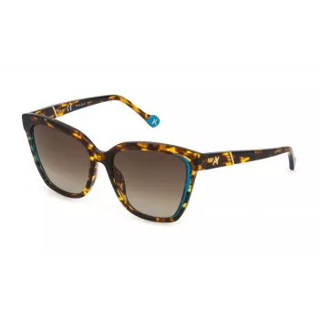 YALEA dámske slnečné okuliare SYA028N550743 Havana acetát hranatý rám hnedé gradientové sklo UV400