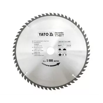 Yato YT-6077 kotúč píly 300mm x 30mm otvor, 40 zubov, s tvrdokovovými hrotmi na drevo