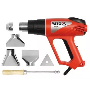 Yato YT-82291 teplovzdušná pištoľ 2000 W 550 °C so 4 dýzami a škrabkou